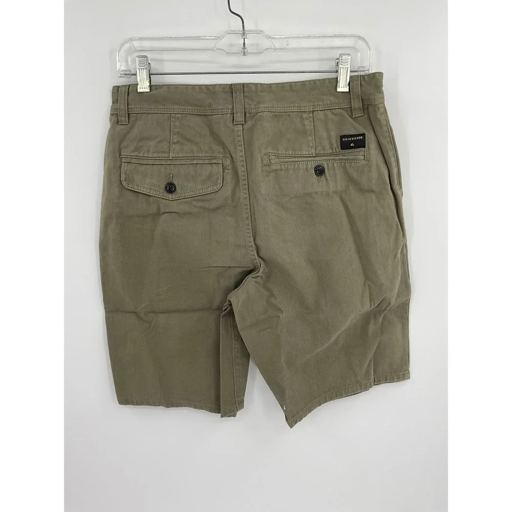 Quiksilver‎ Men's Straight Fit Shorts Size 30 Olive Green Chino Style